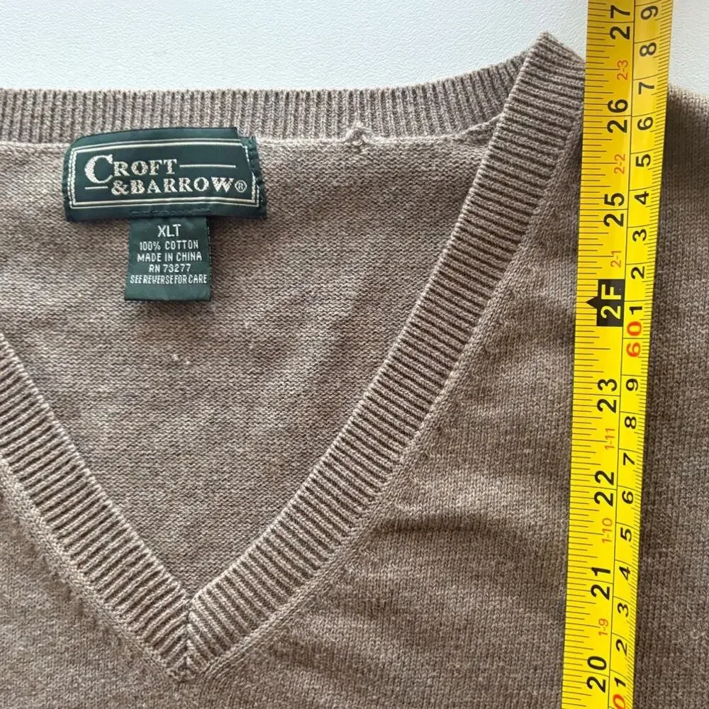 Vintage Croft & Barrow Tan Sweater Vest Collegiate Academia twee grandpa neutral